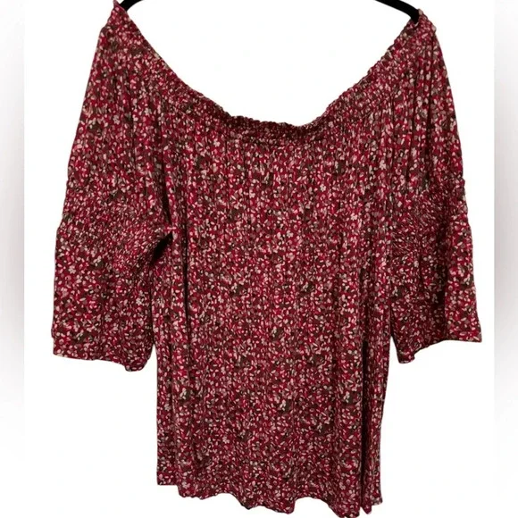 Lane Bryant Floral on/off-shoulder Top Size 22/24 - Picture 2 of 5